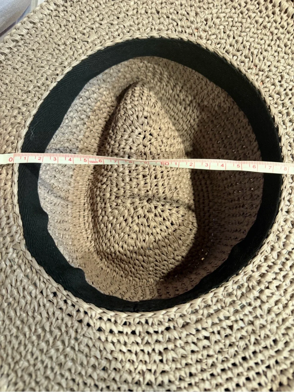 HANDMADE WOMENS STRAW WOVEN FEDORA HAT, SIZE SMALL, TAUPE